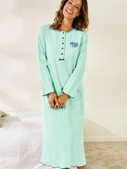 Chemise de nuit longue, interlock