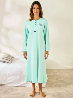 Chemise de nuit longue, interlock