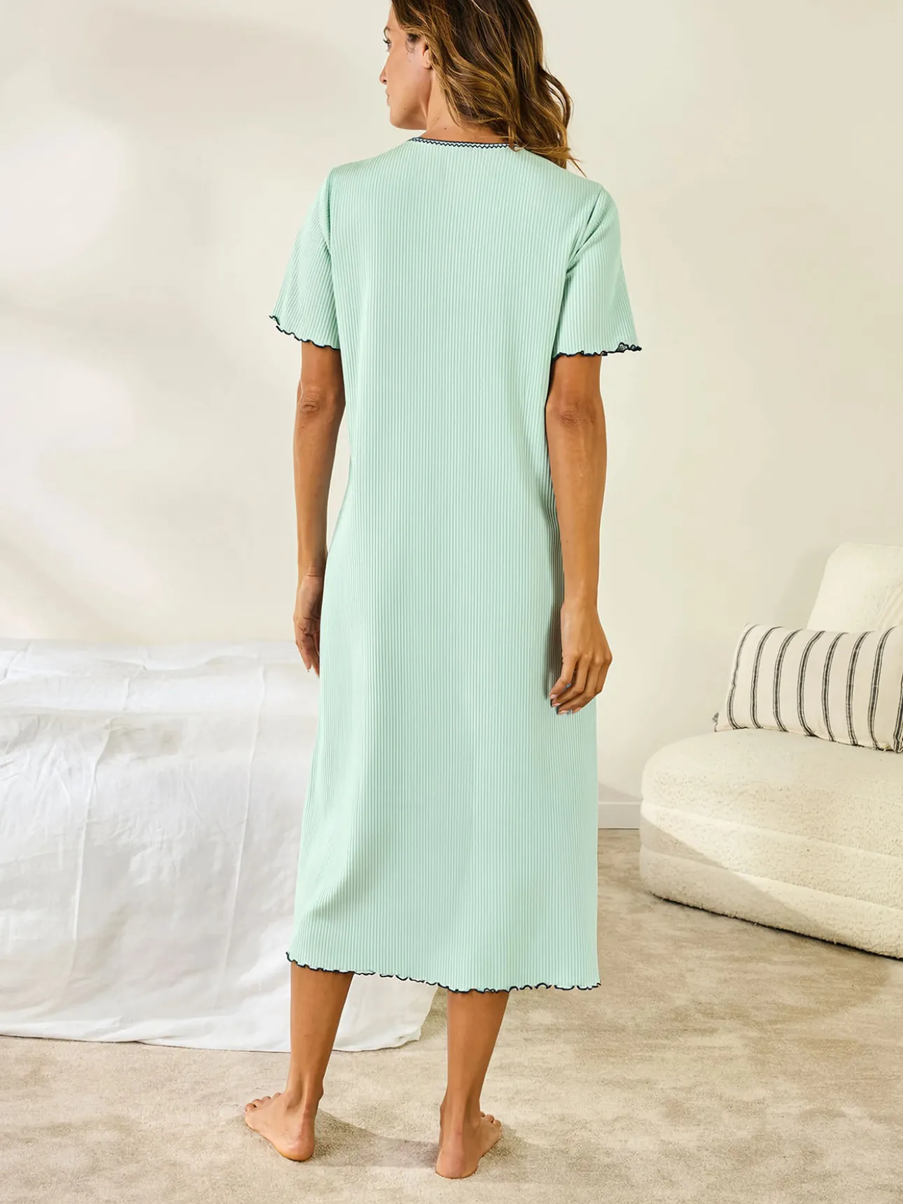 Chemise de nuit longue interlock