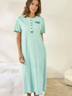 Chemise de nuit longue interlock