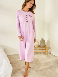 Chemise de nuit longue, interlock