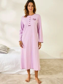 Chemise de nuit longue, interlock