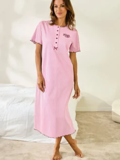 Chemise de nuit longue interlock
