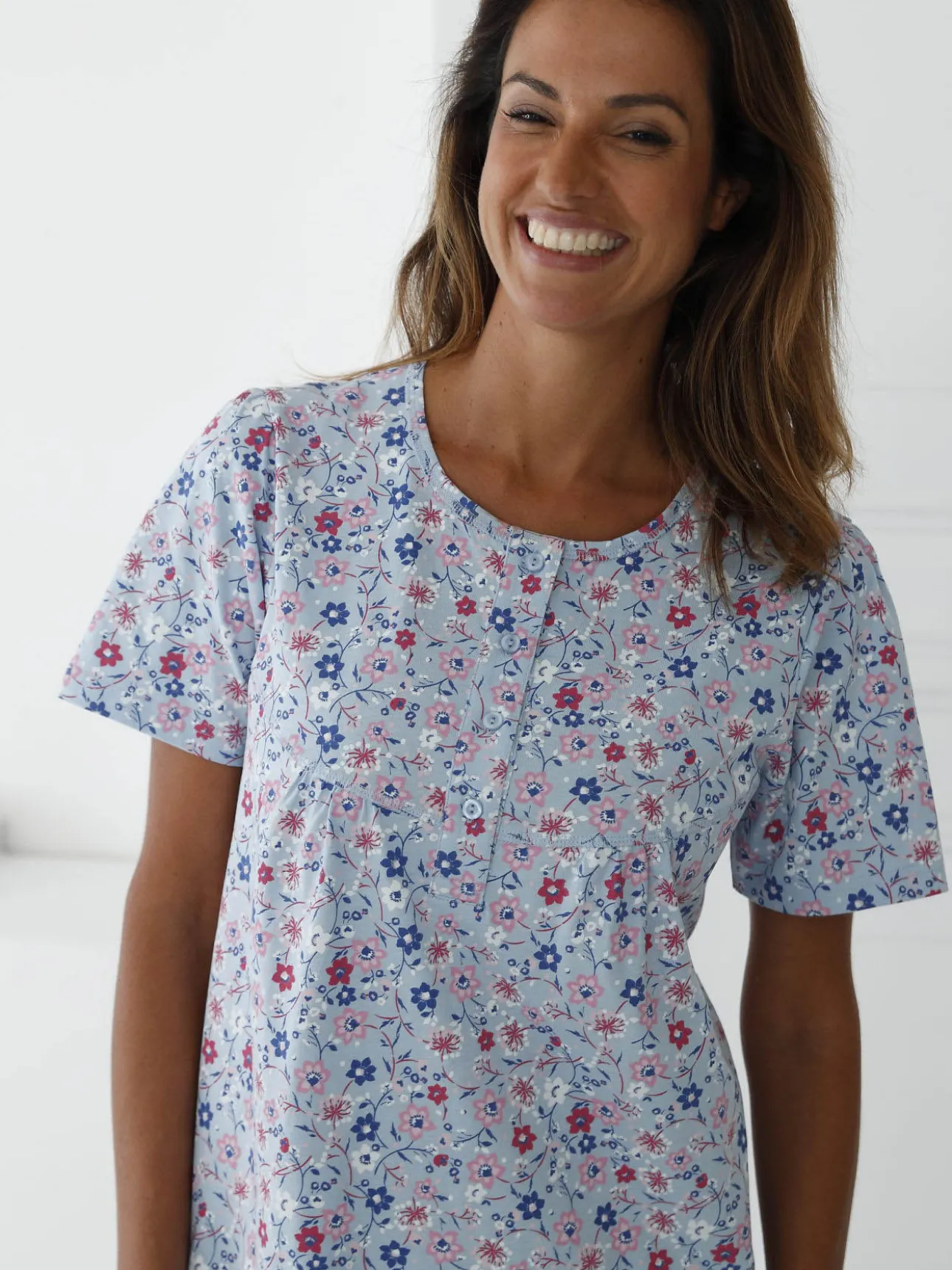 Chemise de nuit longue pur coton