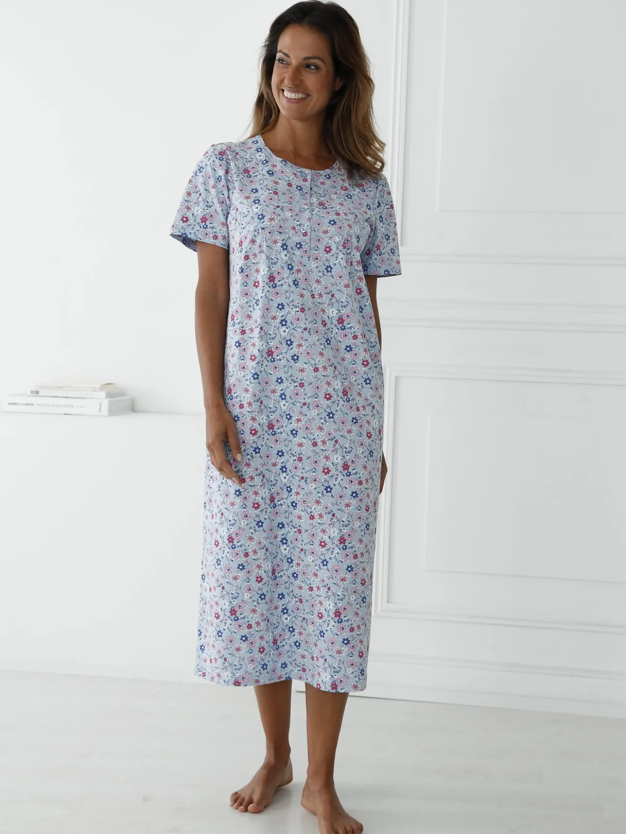 Chemise de nuit longue pur coton