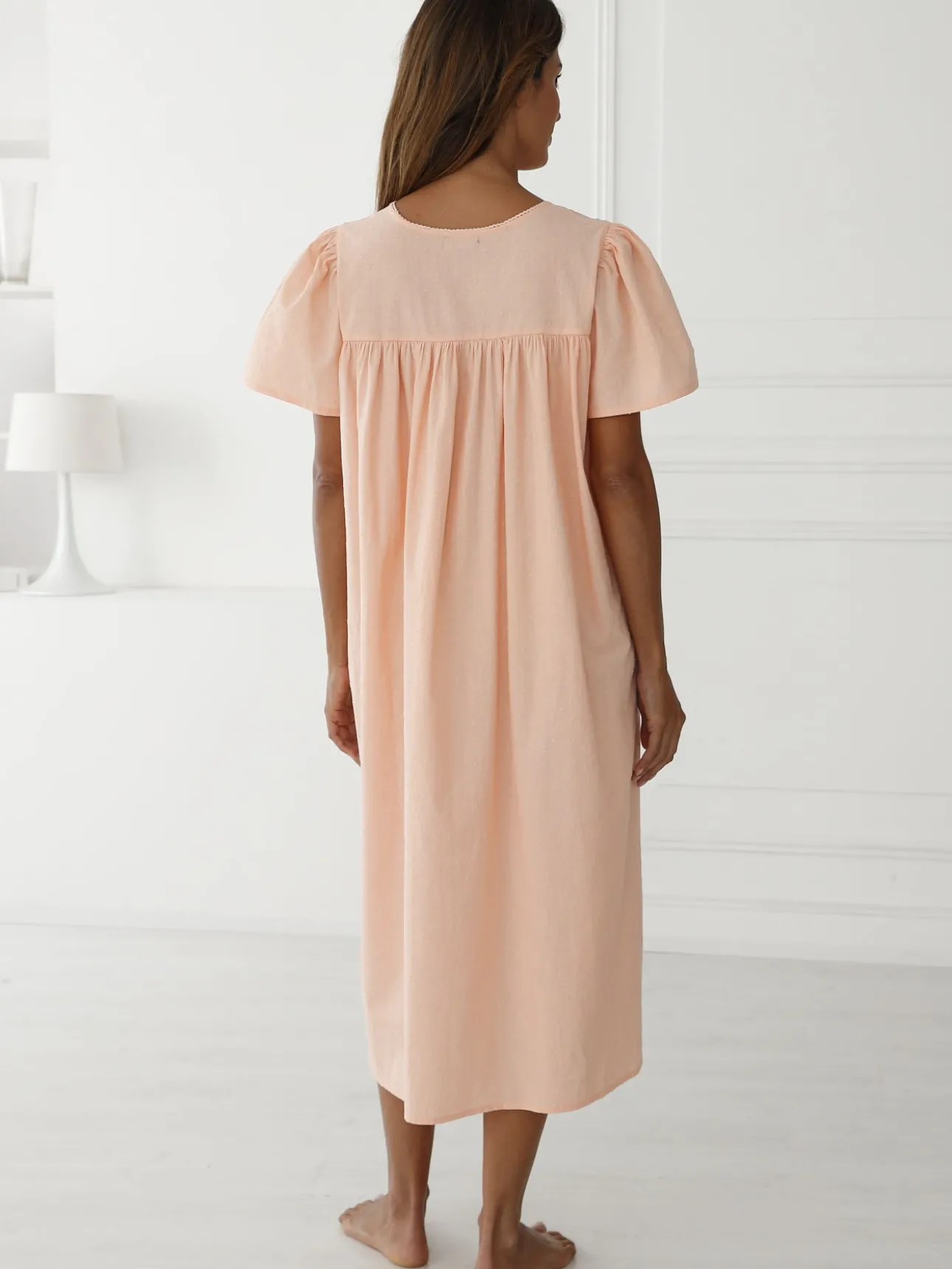 Chemise de nuit évasée en plumetis