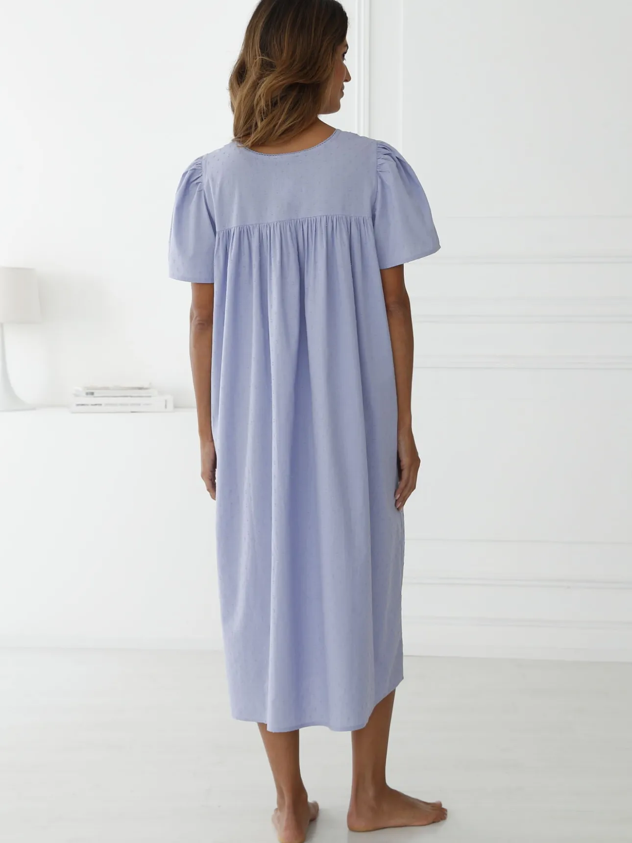 Chemise de nuit évasée en plumetis