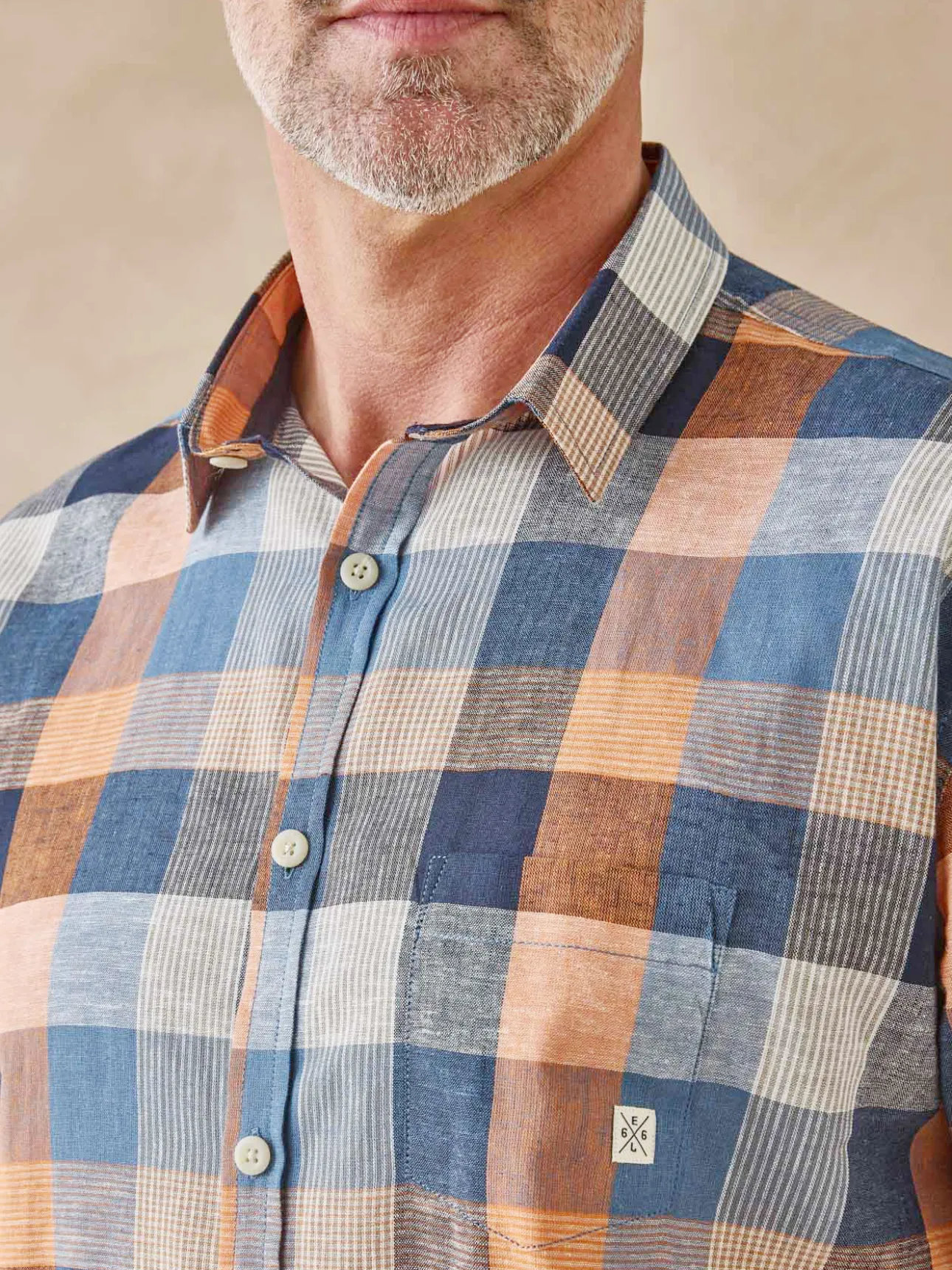 Chemise en mélange coton et lin