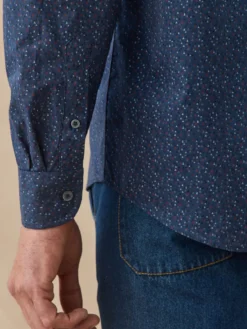 Chemise manches longues micro-imprimée