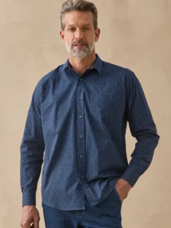 Chemise manches longues micro-imprimée