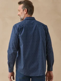 Chemise manches longues micro-imprimée