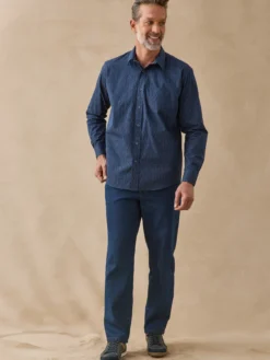 Chemise manches longues micro-imprimée