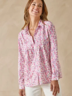 Chemisier effet plastron manches longues