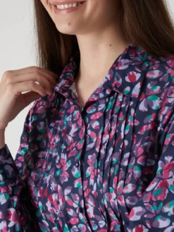Chemisier effet plastron manches longues