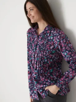 Chemisier effet plastron manches longues