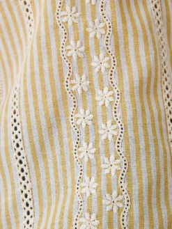 Chemisier rayé broderie anglaise