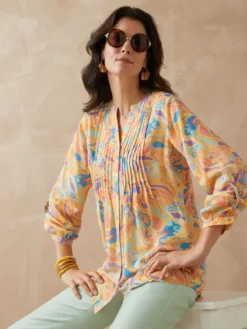 Chemisier tunique à petits plis