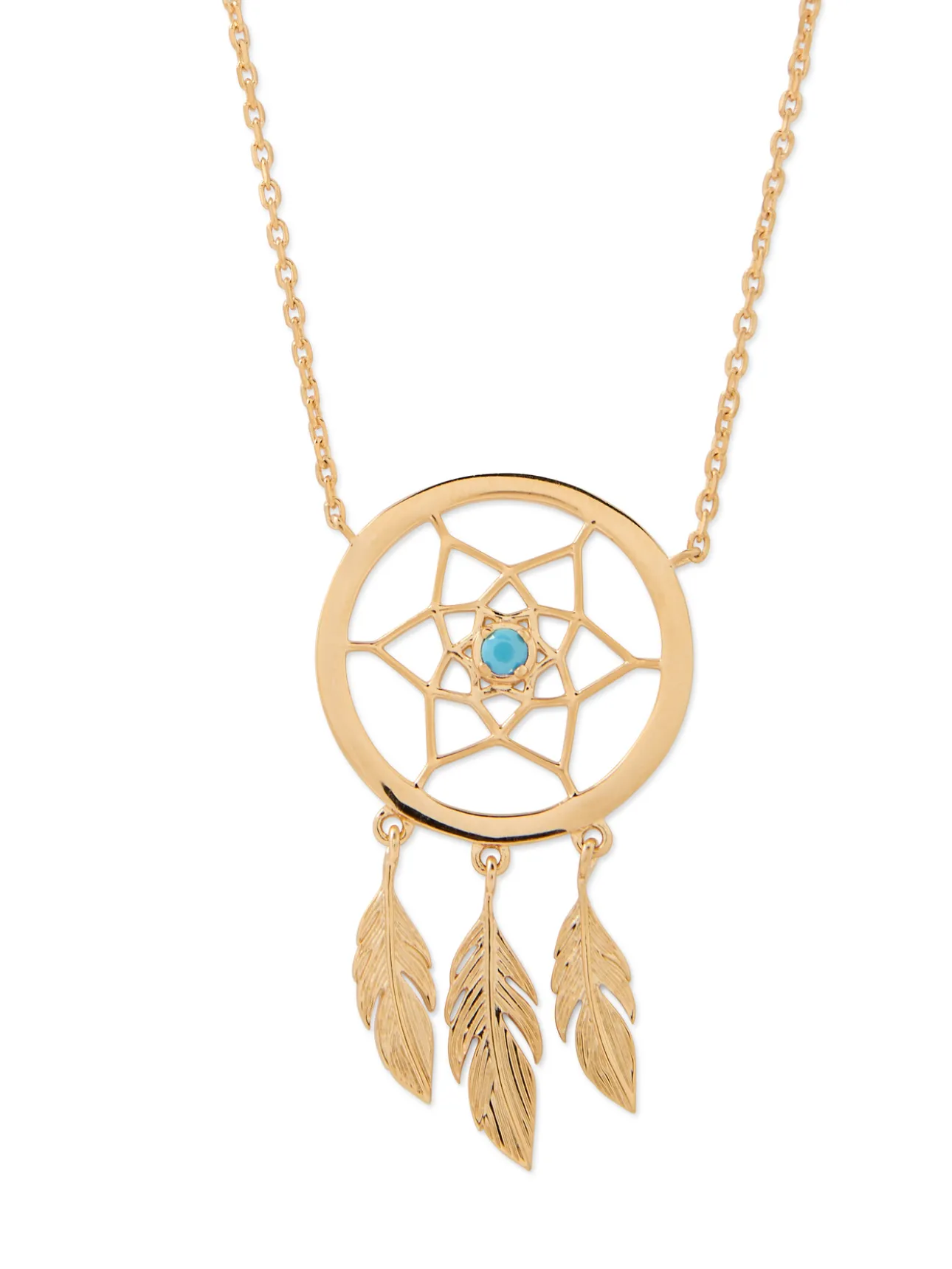 Collier attrape-rêves plaqué or
