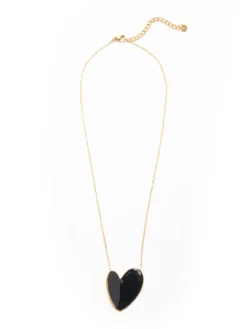 Collier cœur doré acier