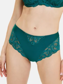 Culotte haute dentelle et microfibre