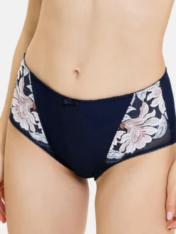 Culotte haute microfibre et dentelle