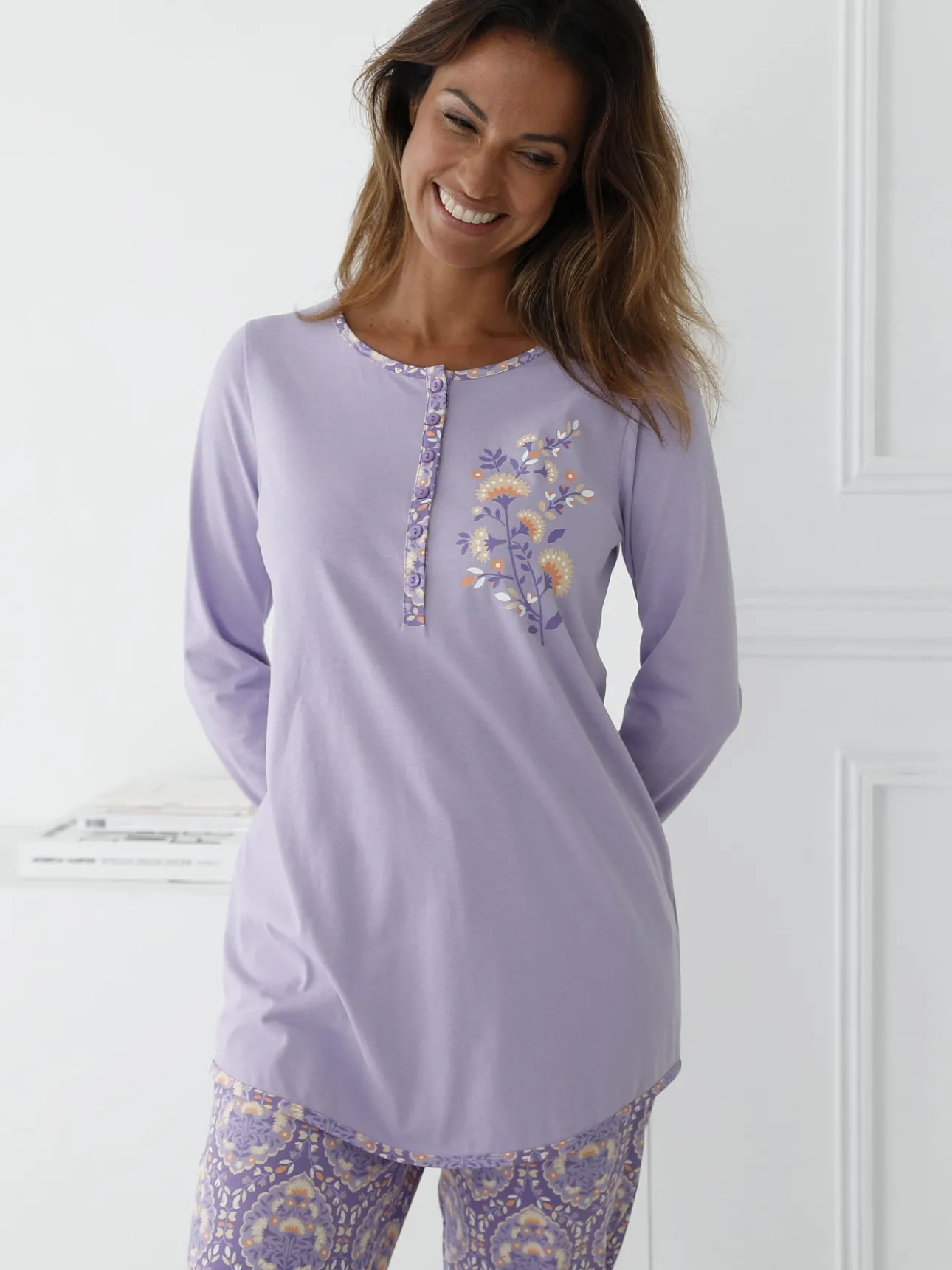Ensemble pyjama 2 pièces coton imprimé