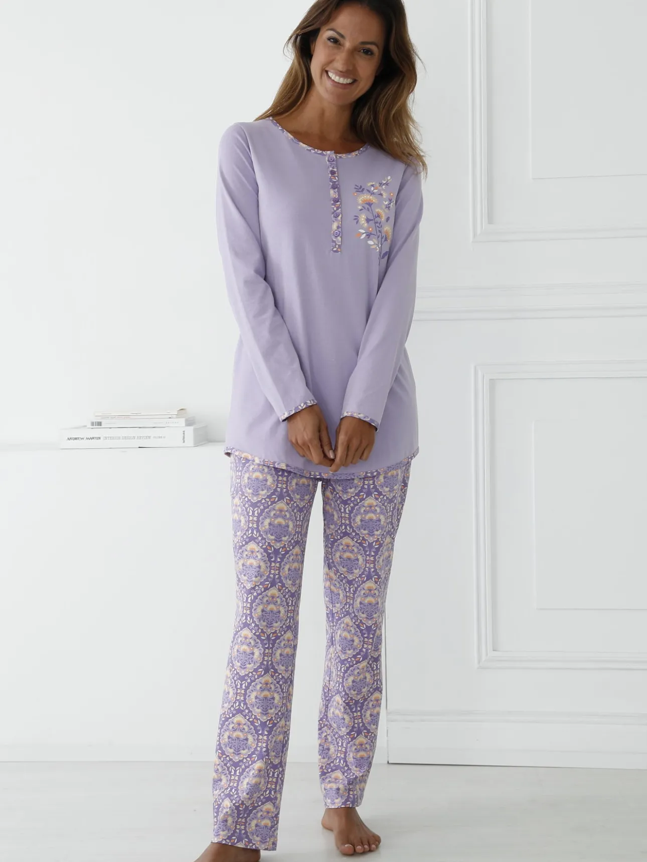 Ensemble pyjama 2 pièces coton imprimé