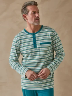 Ensemble pyjama pur coton à rayures