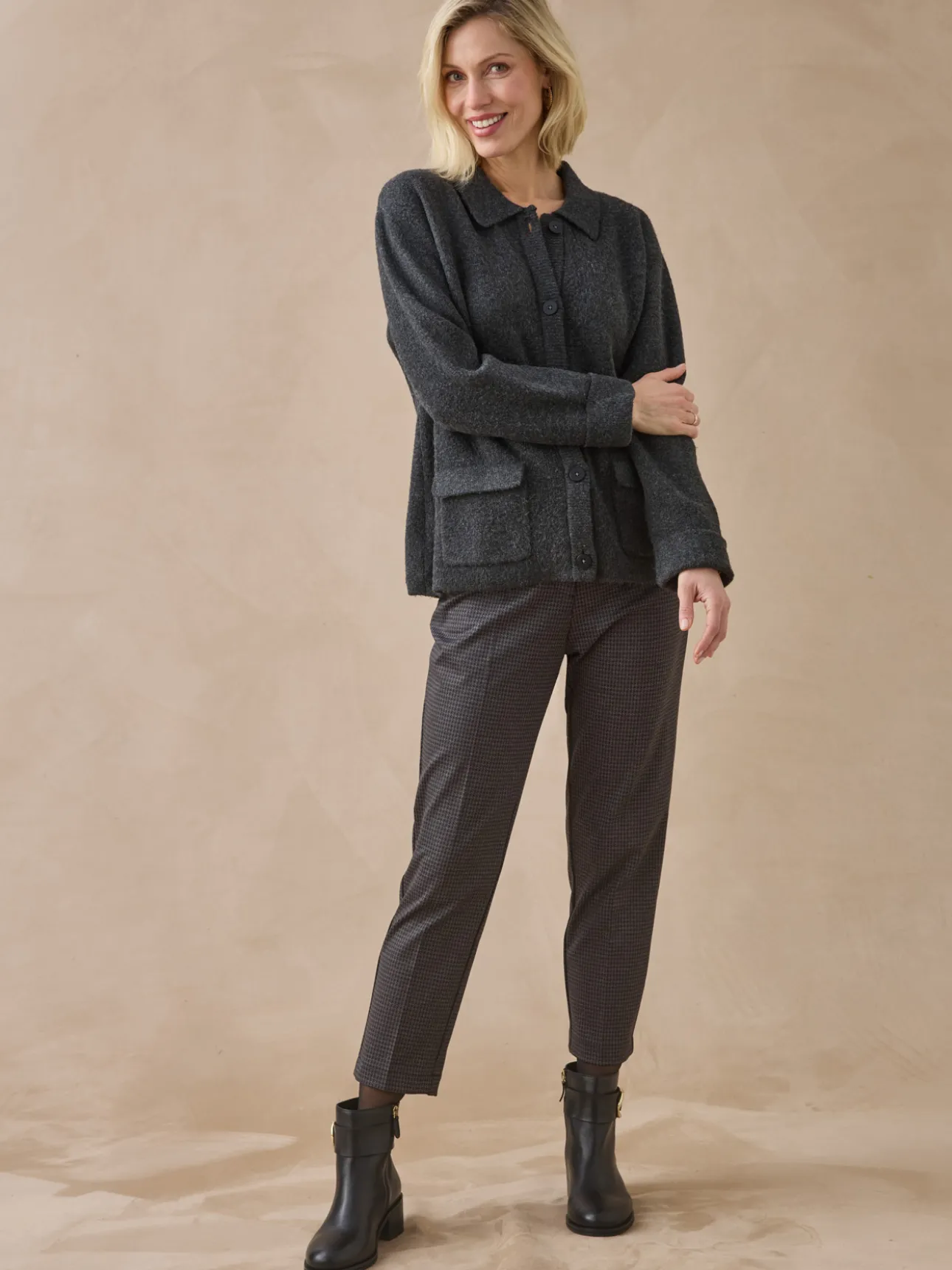 Gilet col pol en maille milano