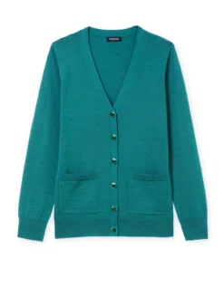 Gilet encolure V 50% laine mérinos