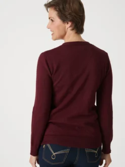 Gilet encolure V 50% laine mérinos