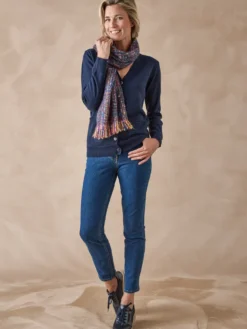 Gilet encolure V 50% laine mérinos