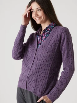 Gilet maille point fantaisie avec laine