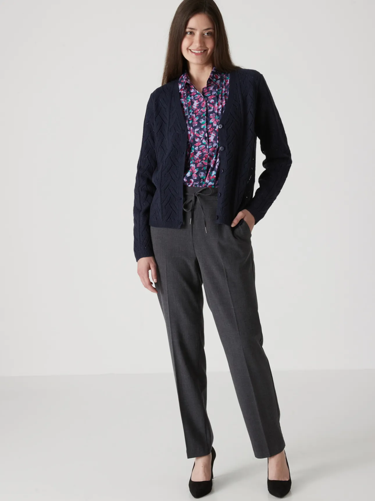 Gilet maille point fantaisie avec laine