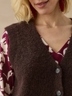Gilet sans manches maille bouclette