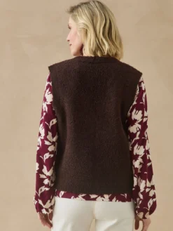 Gilet sans manches maille bouclette