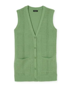 Gilet sans manches point ajouré