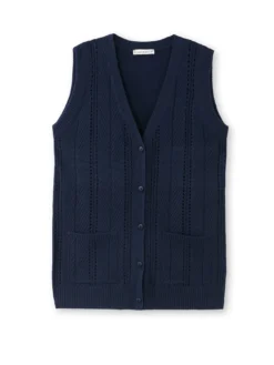 Gilet sans manches point ajouré