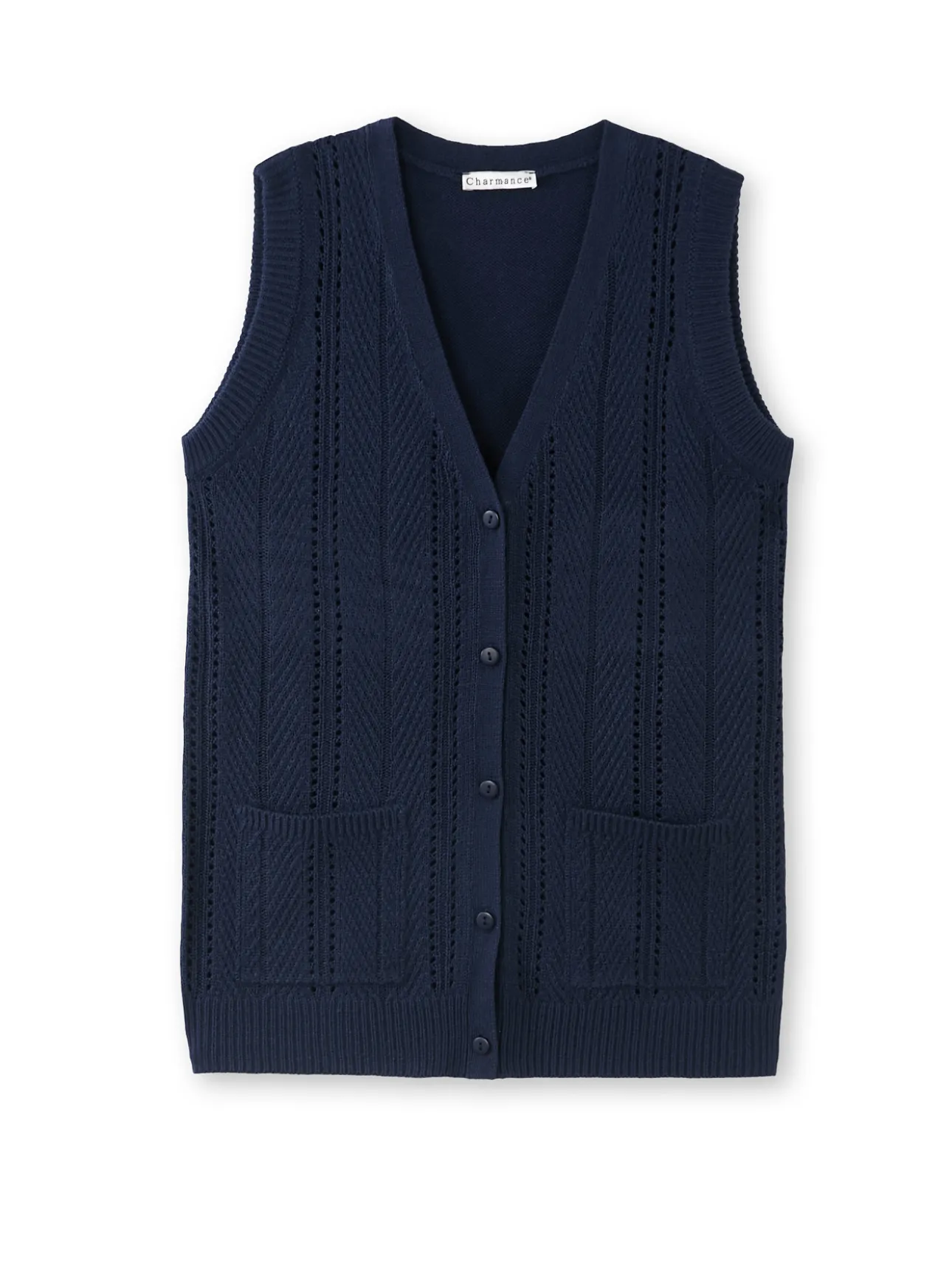 Gilet sans manches point ajouré