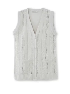Gilet sans manches point ajouré