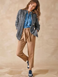 Gilet zippé col montant avec laine