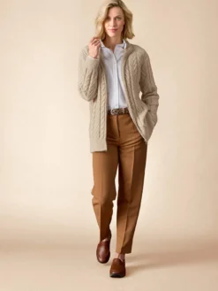 Gilet zippé col montant avec laine