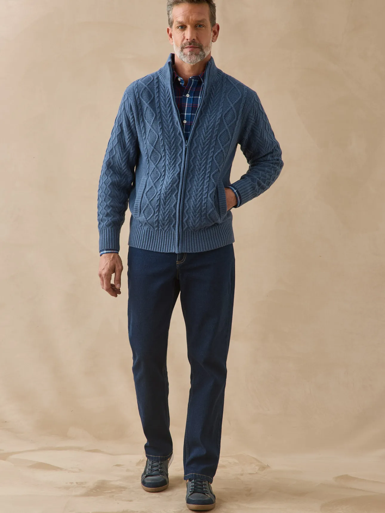 Gilet zippé col montant 30% laine