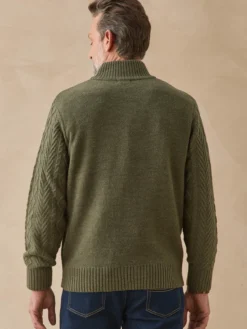 Gilet zippé col montant 30% laine