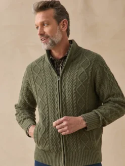Gilet zippé col montant 30% laine