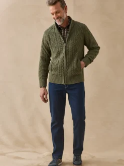 Gilet zippé col montant 30% laine