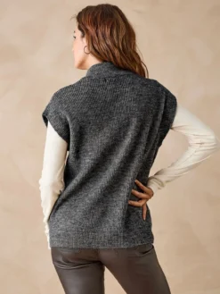 Gilet zippé sans manches côtes anglaises