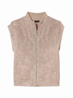 Gilet zippé sans manches côtes anglaises