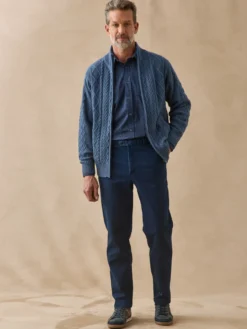 Jean droit confort ceinture élastiquée