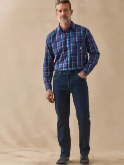 Jean droit extensible élastiqué